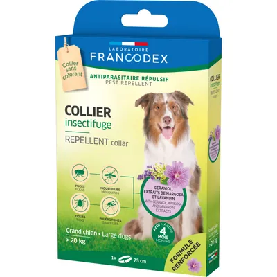 Francodex - Collier Insectifuge 75 cm formule renforcée pour Chiens de plus