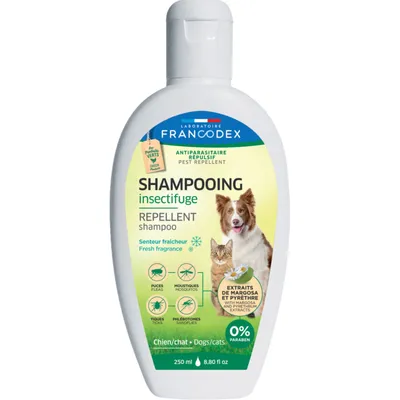 Francodex - Shampooing Insectifuge Fraîcheur Pour Chiens et Chats 250ml Francodex - Shampooing Insectifuge Fraîcheur Pour Chiens et Chats 250ml