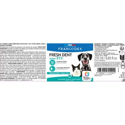 Fresh Dent 2 en 1 Pour Chiens et Chats 250 ml