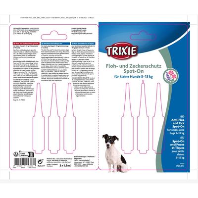 Protection anti-tiques et puces Spot-On pour chien jusqu'à 15 Kg