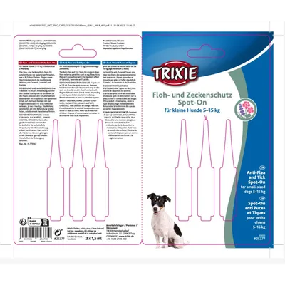 Trixie - Protection anti-tiques et puces Spot-On pour chien jusqu'à 15 Kg