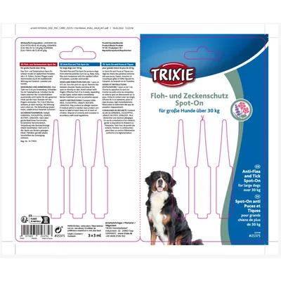 Trixie - Protection anti tiques et puces Spot-On pour chien de + de 30 Kg
