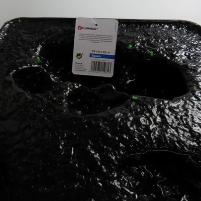 Décoration condroz  quadrilatère roche + plante. 29 x 29 x 10 cm. aquarium.