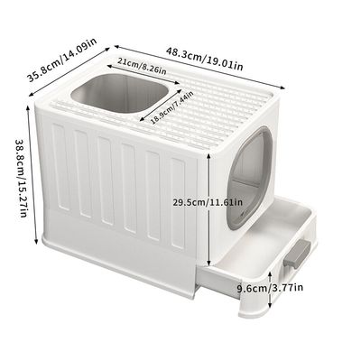 Maison de toilette Bingopaw XXL pour chat Bac à Litière