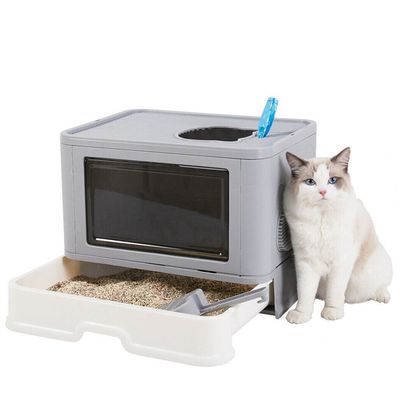 Maison de toilette Bingopaw XXL pour chat Bac à litière avec Pelle
