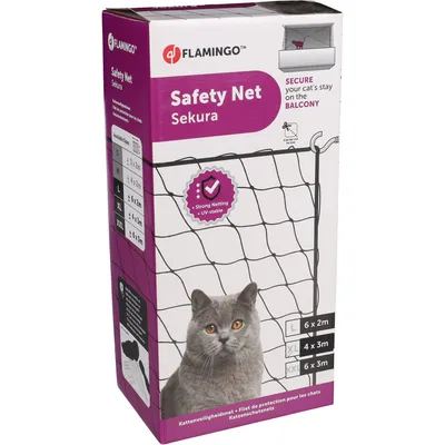 Filet de sécurité Sekura Noir 4 x 3 mètres pour chat Filet de sécurité Sekura Noir 4 x 3 mètres pour chat