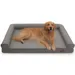 BINGOPAW Panier pour Chien Coussin en Cuir Tapis Matelas Gris