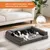BINGOPAW Panier pour Chien Coussin en Cuir Tapis Matelas Gris
