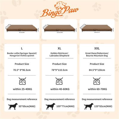 Coussin Pliable BINGOPAW Housse en Cuir  avec Matelas Anti Stress