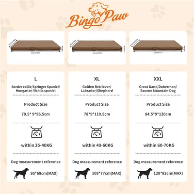 Coussin Pliable BINGOPAW Housse en Cuir  avec Matelas Anti Stress