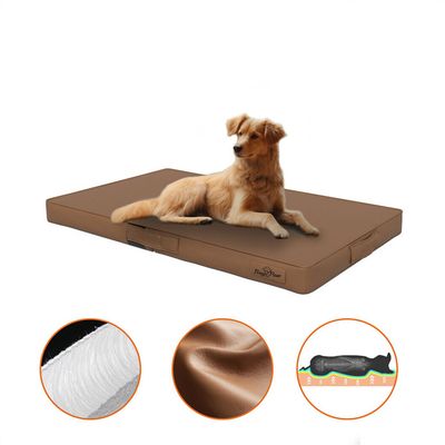 Coussin Pliable BINGOPAW Housse en Cuir  avec Matelas Anti Stress