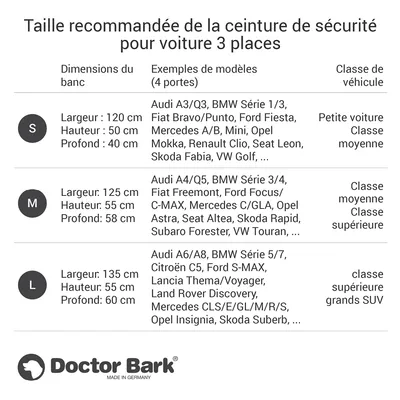 Doctor Bark Housse de siège auto 3 places