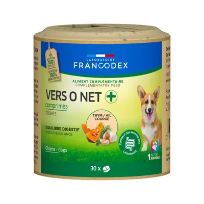 Anti parasite 30 comprimés Vers o net + pour chiot et petit chien