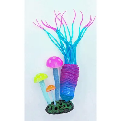 Décoration Aquarium Fluo Anémone et poisson