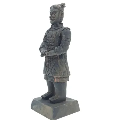Statuette guerrier chinois Qin 5 L, hauteur 14 cm, décoration aquarium