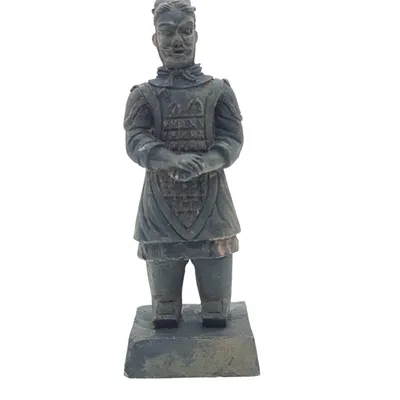 Statuette guerrier chinois Qin 5 L, hauteur 14 cm, décoration aquarium