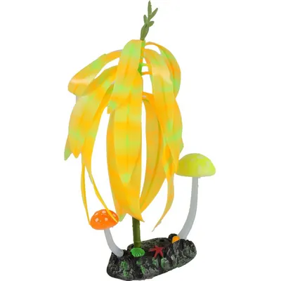 1 Arbre et champignon fluo décoration aquarium