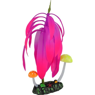 1 Arbre et champignon fluo décoration aquarium