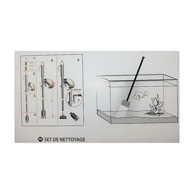 Kit de nettoyage aquarium aspirateur + racloir + épuisette