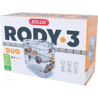 Cage Duo rody3. couleur Banane taille 41 x 27 x H40.5 cm pour rongeur