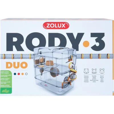 Cage Duo rody3. couleur Banane taille 41 x 27 x H40.5 cm pour rongeur