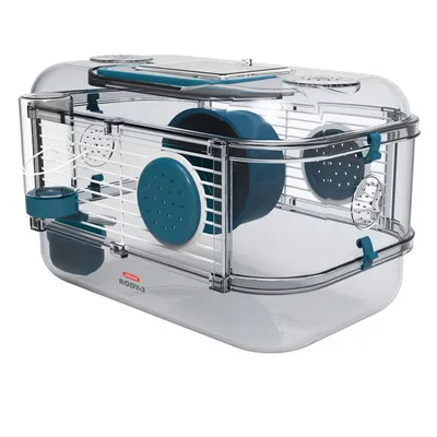 Cage Mini rody3. couleur Bleu. taille 33 x 21 x 18 cm H. pour rongeur.