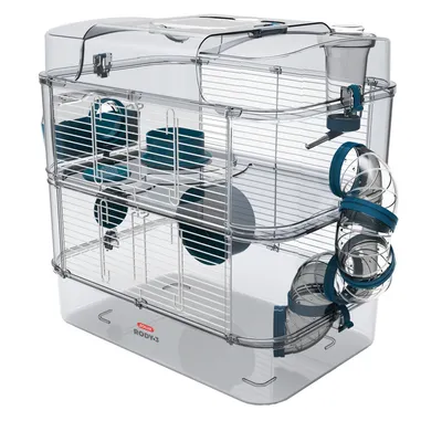 Cage Duo rody3. couleur Bleu taille 41 x 27 x  H 40.5 cm pour rongeur