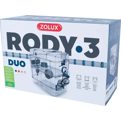Cage Duo rody3. couleur Bleu taille 41 x 27 x  H 40.5 cm pour rongeur