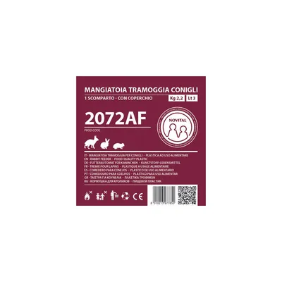 kerbl - Trémie distributeur nourriture pour rongeur 2.5 Litres 18 x 26 cm