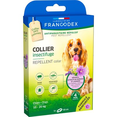 Francodex - Collier Insectifuge 60 cm pour Chiens de 10 kg à 20 kg  formule