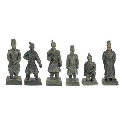 6 Statuettes guerrier chinois Qin S, hauteur 8.5 cm, décoration aquarium