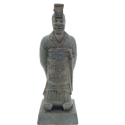Statuette guerrier chinois Qin 3 L, hauteur 14.5 cm, décoration aquarium