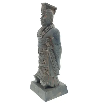 Statuette guerrier chinois Qin 3 L, hauteur 14.5 cm, décoration aquarium