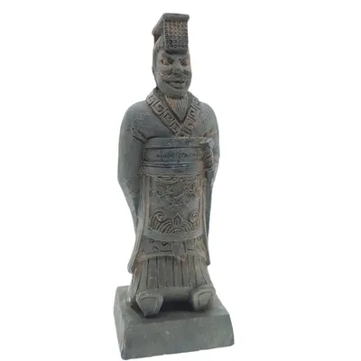 Statuette guerrier chinois Qin 3 L, hauteur 14.5 cm, décoration aquarium