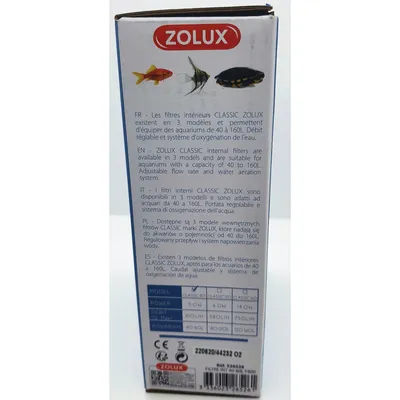 Filtration intérieure classic 80 zolux 5 W pour aquarium de 40 à 80 L