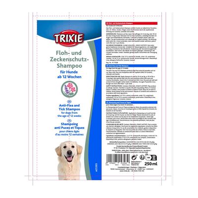 Shampoing antipuces et tiques pour chiens 250 ml