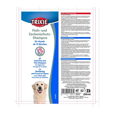 Shampoing antipuces et tiques pour chiens 250 ml Shampoing antipuces et tiques pour chiens 250 ml