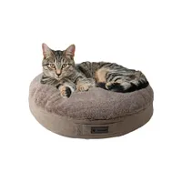 MaxCor Coussin Rond à Mémoire de Forme Réversible Chat - Petit(xs) Beige