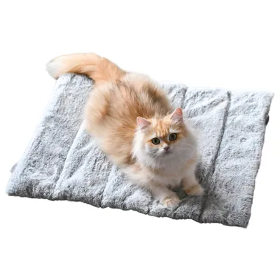 Maxcor Tapis Rectangulaire Chat&Chien - Réversible été/hiver - Petit Gris