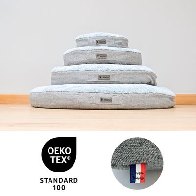 MaxCor Coussin Rond à Mémoire de Forme Réversible Chat - Petit(xs) Gris