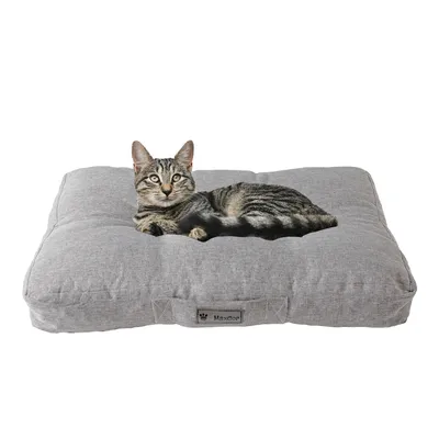 MaxCor Coussin Rectangulaire à Mémoire de Forme Chat et Chien - Petit Beige