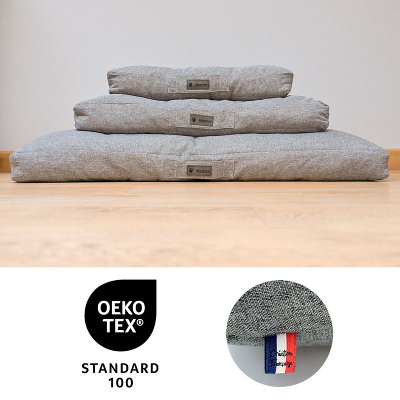 MaxCor Coussin Rectangulaire à Mémoire de Forme pour Chien - Moyen Gris