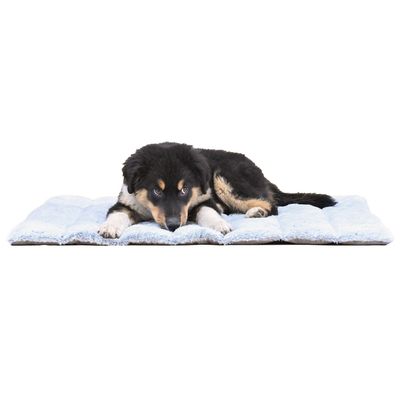 Maxcor Tapis Rectangulaire pour Chien - Réversible été/hiver - Moyen Gris Gris - L (65 x 80 cm)
