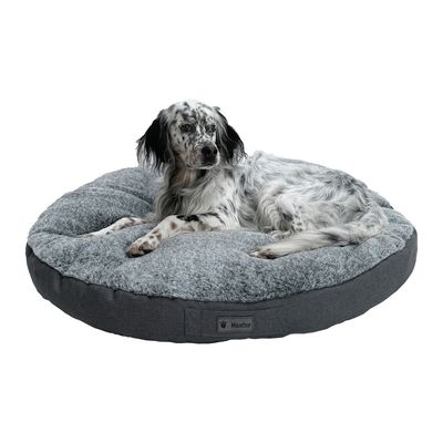 MaxCor Coussin Rond à Mémoire de Forme Réversible Chien - Grand (XL) Gris