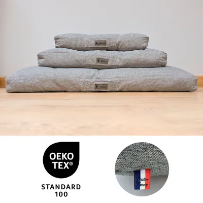 MaxCor Coussin Rectangulaire à Mémoire de Forme pour Chien - Grand Gris