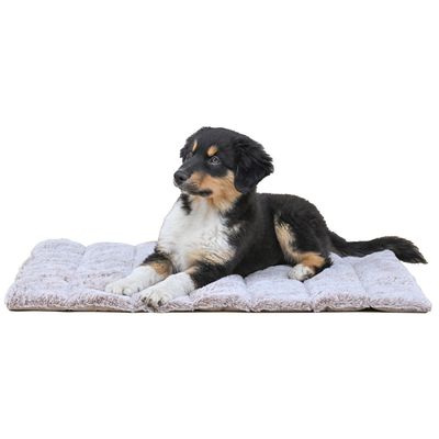 Maxcor Tapis Rectangulaire pour Chien - Réversible été/hiver - Moyen Gris Beige - L (65 x 80 cm)