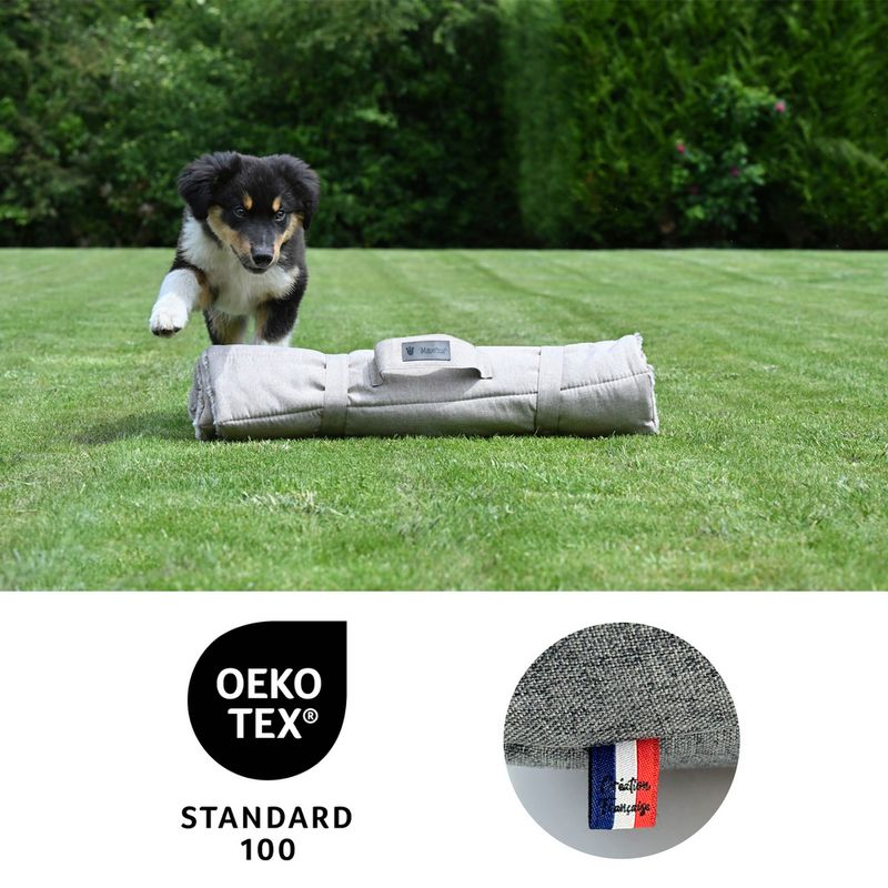 Maxcor Tapis Rectangulaire pour Chien - Réversible été/hiver - Moyen Beige