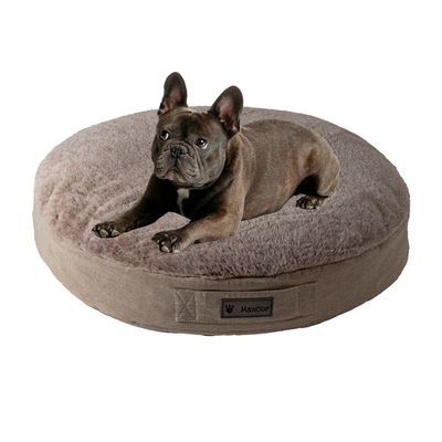 MaxCor Coussin Rond à Mémoire de Forme Réversible Chien - Grand (XL) Gris