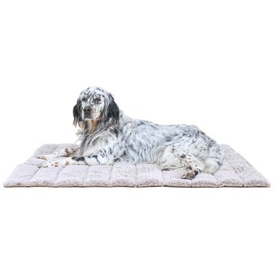 Maxcor Tapis Rectangulaire pour Chien - Réversible été/hiver - Moyen Gris Beige - XL (85 x 110 cm)