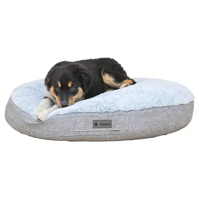 MaxCor Coussin Rond à Mémoire de Forme Réversible Chien - Moyen (L) Gris